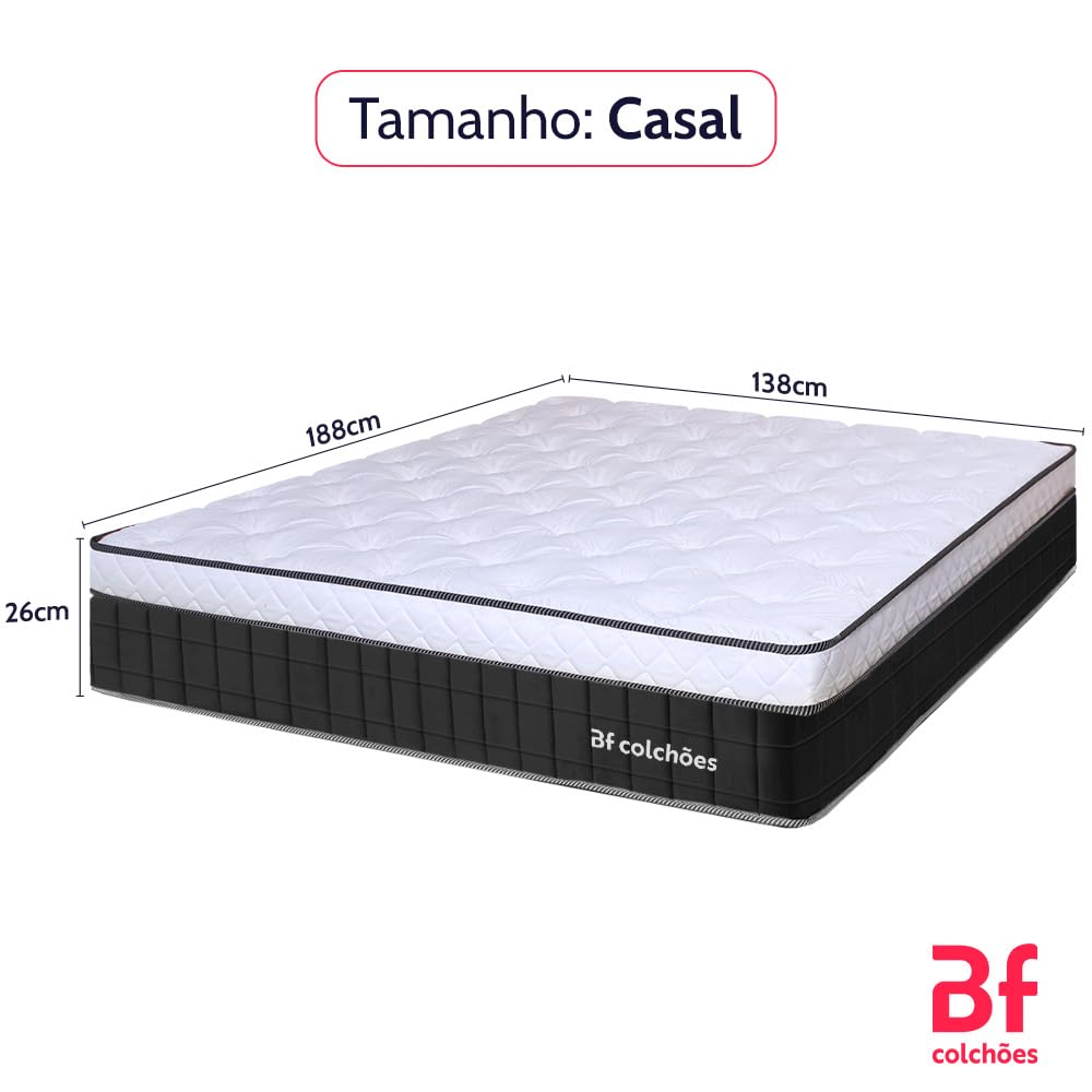 Colchão Casal Molas Ensacadas Intermediário Firme de Pillow Espuma